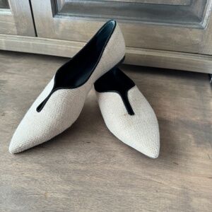 Tory Burch Lucia Pointed Toe Textured Flats